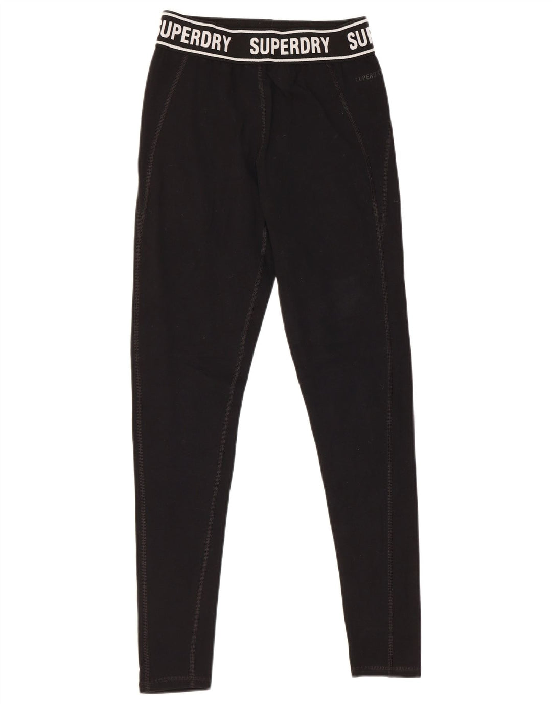 SUPERDRY Womens Graphic Leggings UK 8 Small Black Cotton
