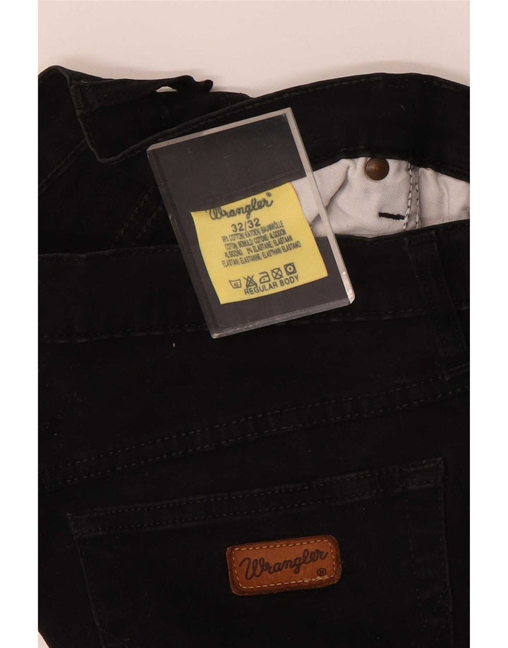 Wrangler Mens Tapered Jeans W32 L29 Black Cotton