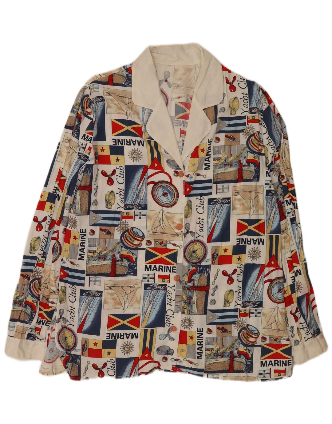 Vintage Womens Abstract Graphic Shirt Blouse UK 16 Large Multicoloured