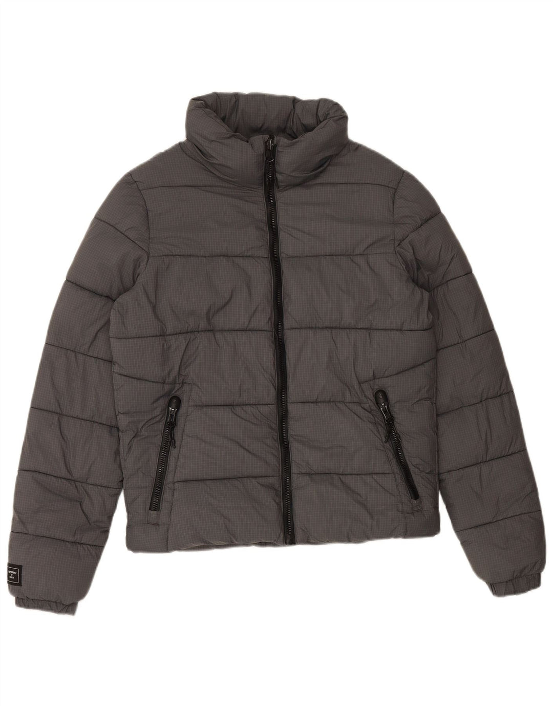 SUPERDRY Mens Padded Jacket UK 36 Small Grey Nylon