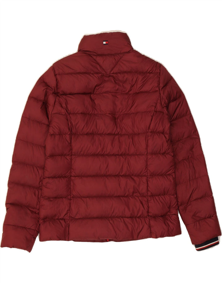 TOMMY HILFIGER Womens Oversized Padded Jacket UK 10 Small Burgundy Vintage Tommy Hilfiger and Second-Hand Tommy Hilfiger from Messina Hembry 
