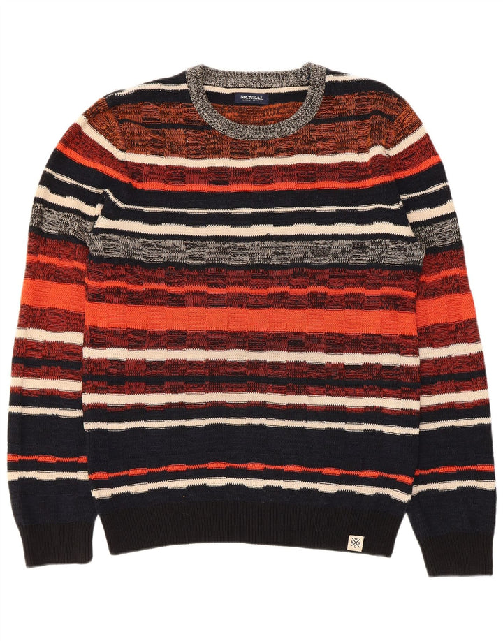Maglione maglione girocollo da uomo McNeal a righe medie multicolore