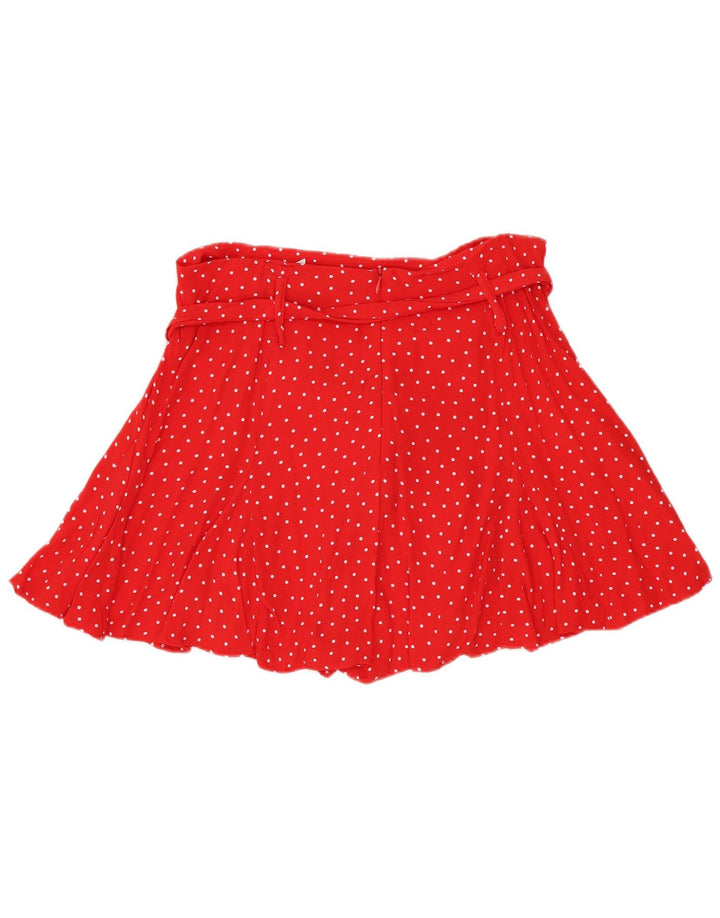 Zara Dame Mini-nederdel Medium W28 Rød Plettet Viscose