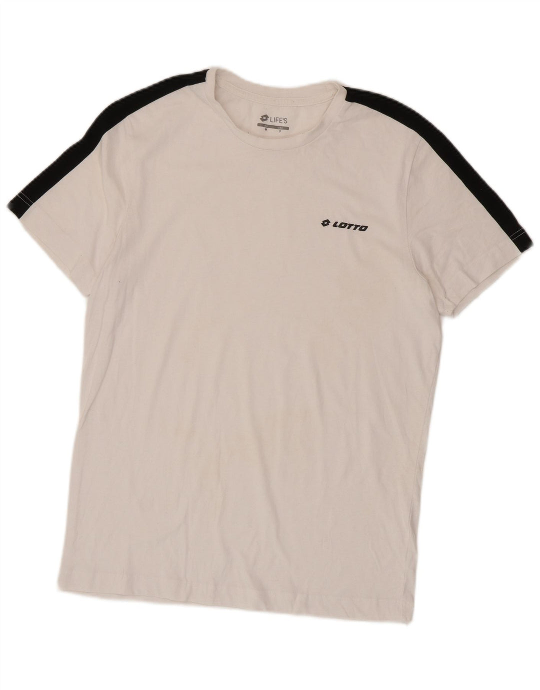 LOTTO Mens Life's T-Shirt Top Medium White Colourblock