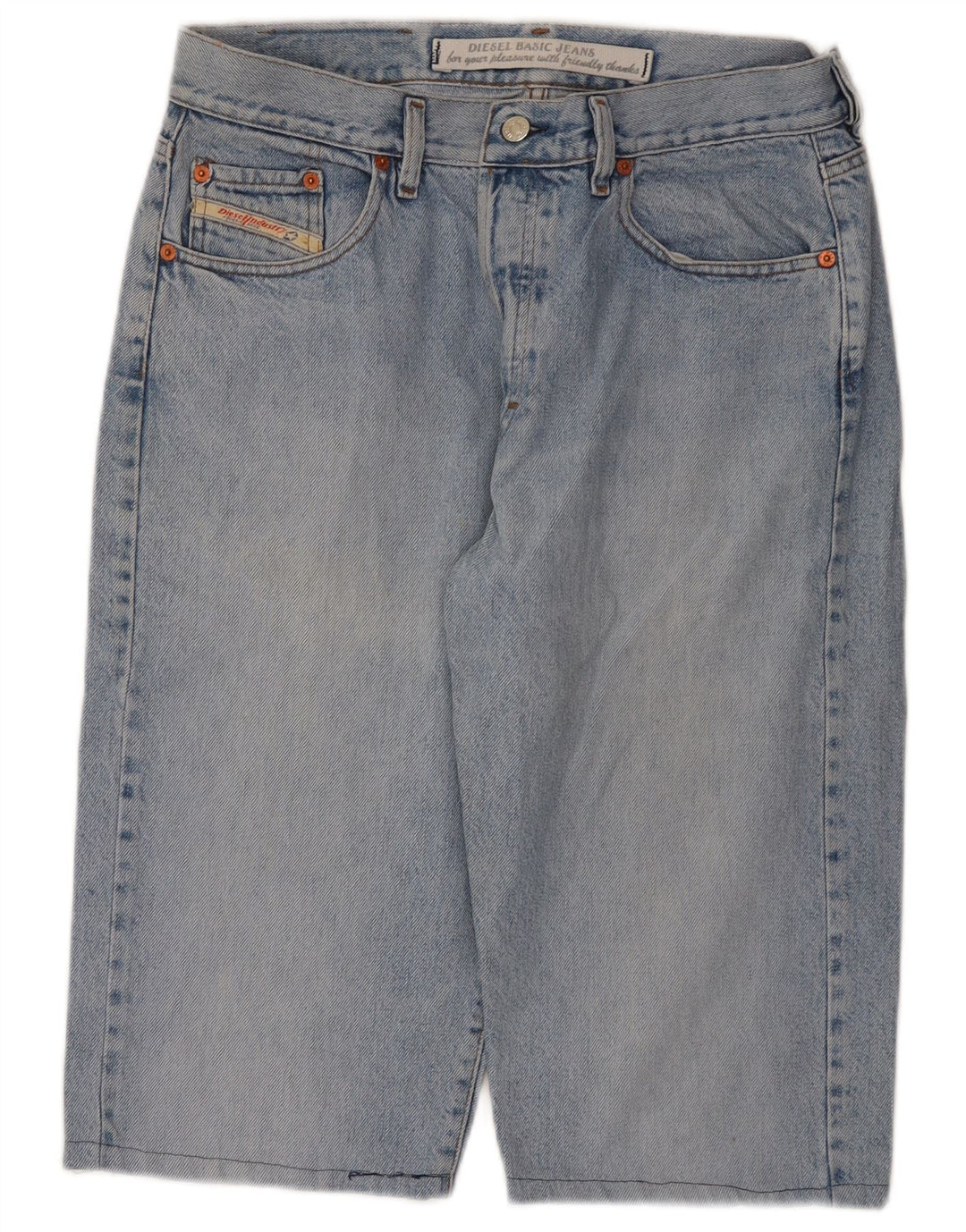Diesel Herren-Jeansshorts W34, große blaue Baumwolle
