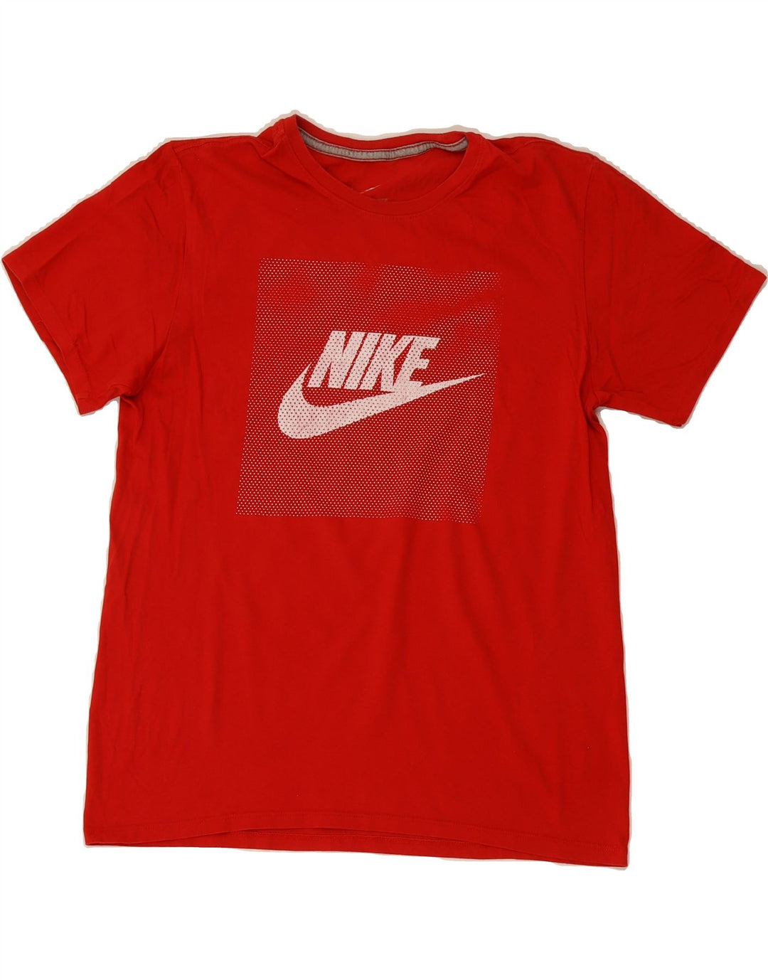 NIKE Mens Athletic Cut Graphic T-Shirt Top Medium Red Cotton Vintage Nike and Second-Hand Nike from Messina Hembry 