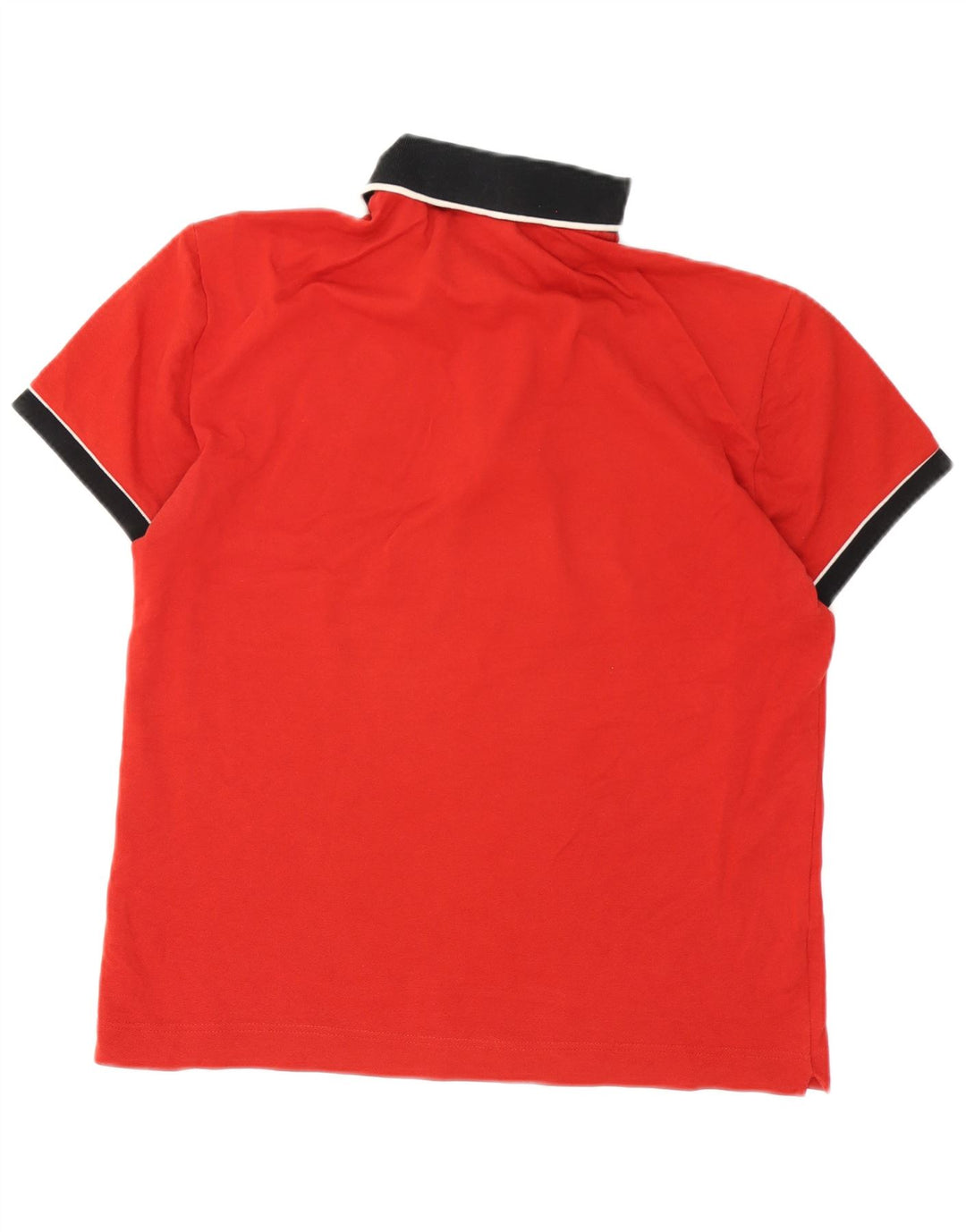 Lacoste Mens Rugby Polo Shirt Size 4 Medium Red Striped Cotton
