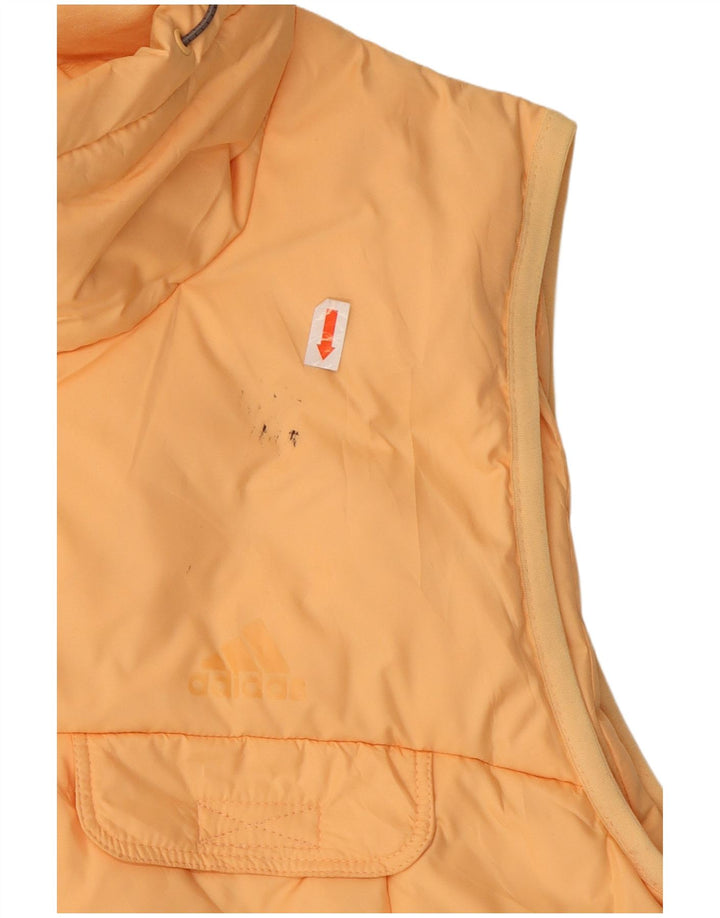 ADIDAS Womens Padded Gilet UK 10 Small Orange Polyester