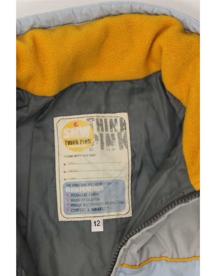 THINK PINK Boys Ski Jacket 11-12 Years Blue Colourblock Polyamide Sports Vintage Think Pink and Second-Hand Think Pink from Messina Hembry 