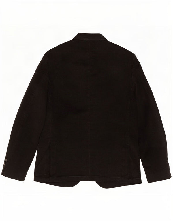 Bottega Del Sarto Chaqueta tipo blazer de 2 botones para hombre UK 44 2XL Algodón negro