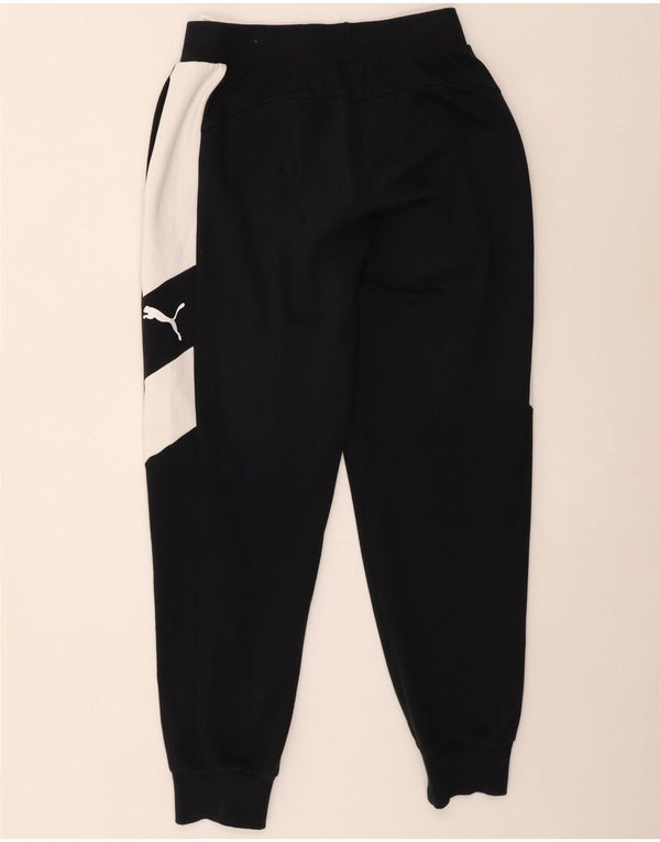 Puma Mens Tracksuit Trousers Joggers Medium Navy Blue Colourblock Cotton