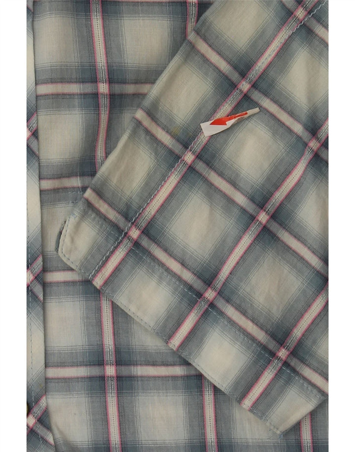 Levi's Mens Short Sleeve Shirt Medium Blue Check Cotton