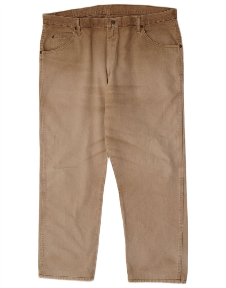 Wrangler Mens Straight Jeans W42 L30 Beige Cotton