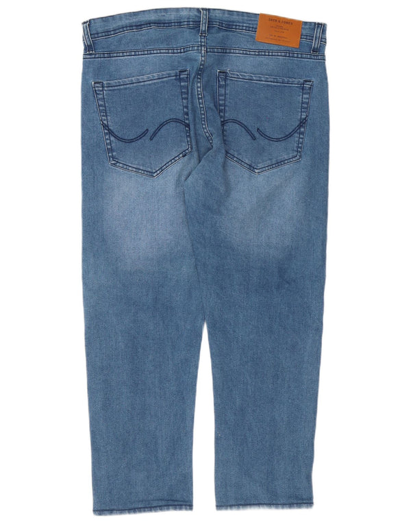 Jack & Jones Mens Slim Straight Jeans W36 L26 Blue Cotton