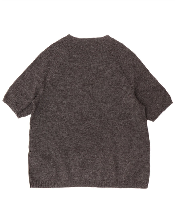 J. CREW Womens Oversized Crew Neck Jumper Sweater UK 6 XS Grey