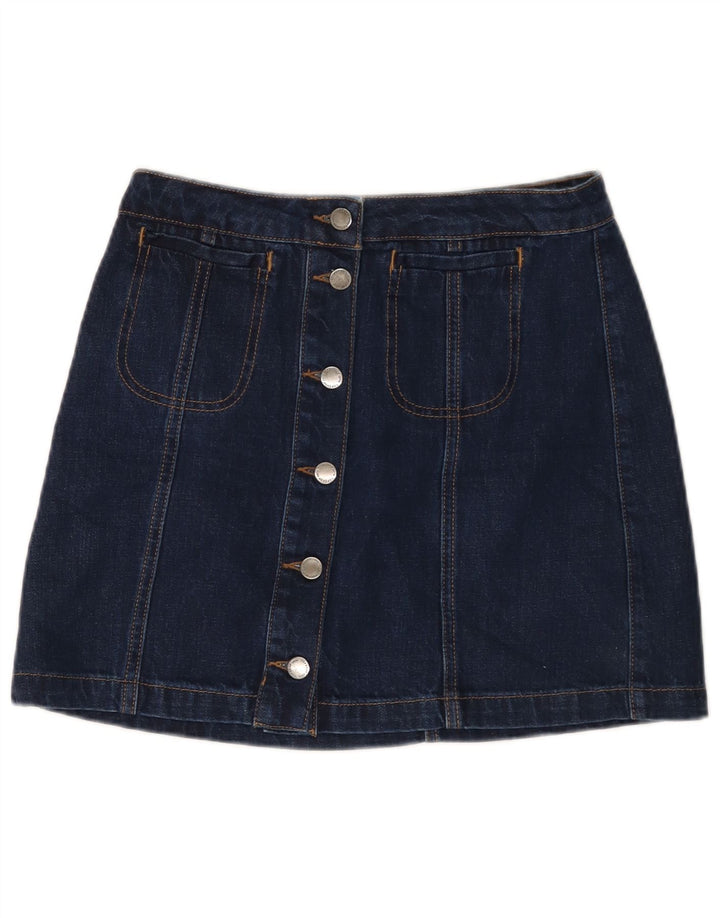 Topshop Womens Mini Denim Skirt W28 Medium Navy Blue Cotton