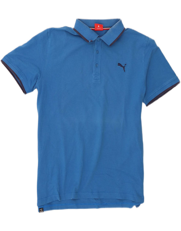 Puma Mens Polo Shirt Large Blue Cotton