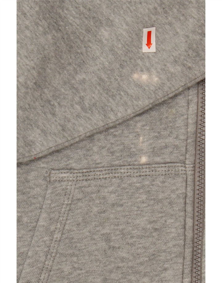 NIKE Mens Zip Hoodie Sweater 2XL Grey Cotton