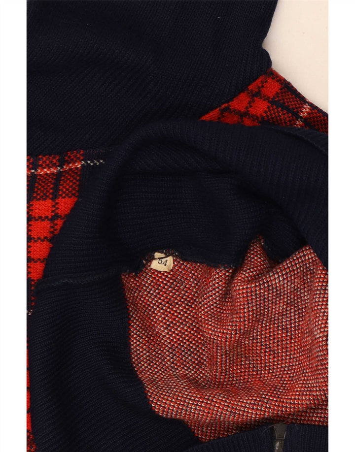 Vintage Mens Cardigan Sweater IT 54 XL Navy Blue Check