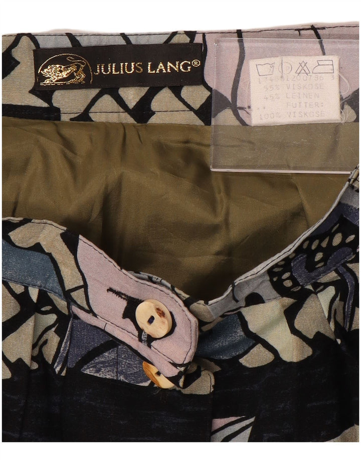 JULIUS LANG Womens A-Line Skirt W28 Medium Black Floral Viscose