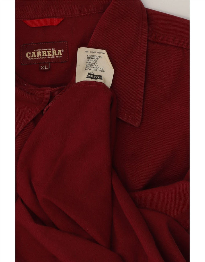 CARRERA Mens Denim Shirt XL Burgundy Cotton