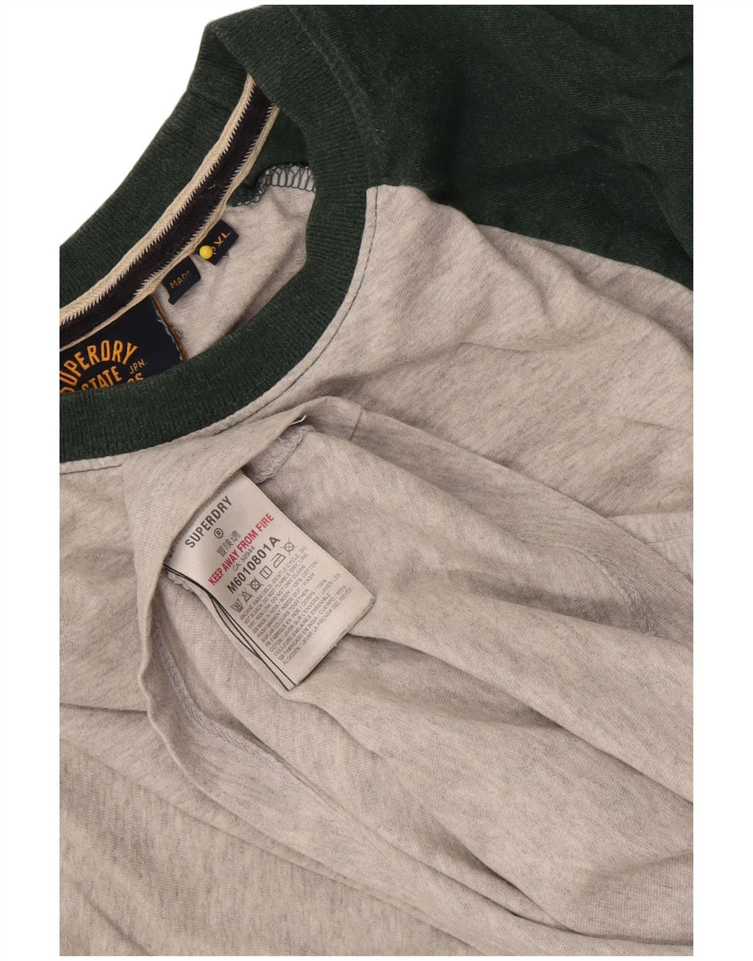 Superdry Mens Top Long Sleeve 2XL Grey Colourblock Cotton