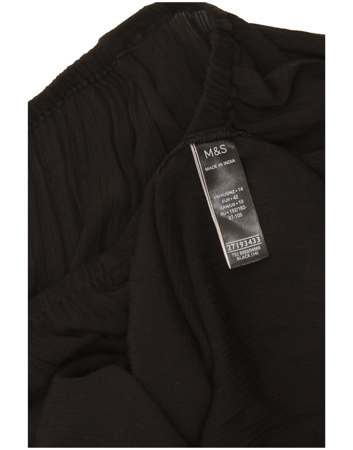Marks & Spencer Womens Shift Dress UK 14 Large Black Viscose