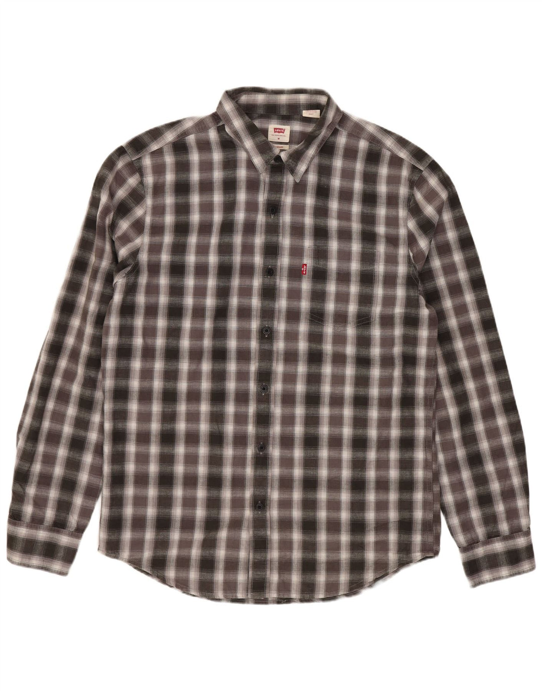 Levi's Camisa de corte estándar de algodón a cuadros gris medio para hombre