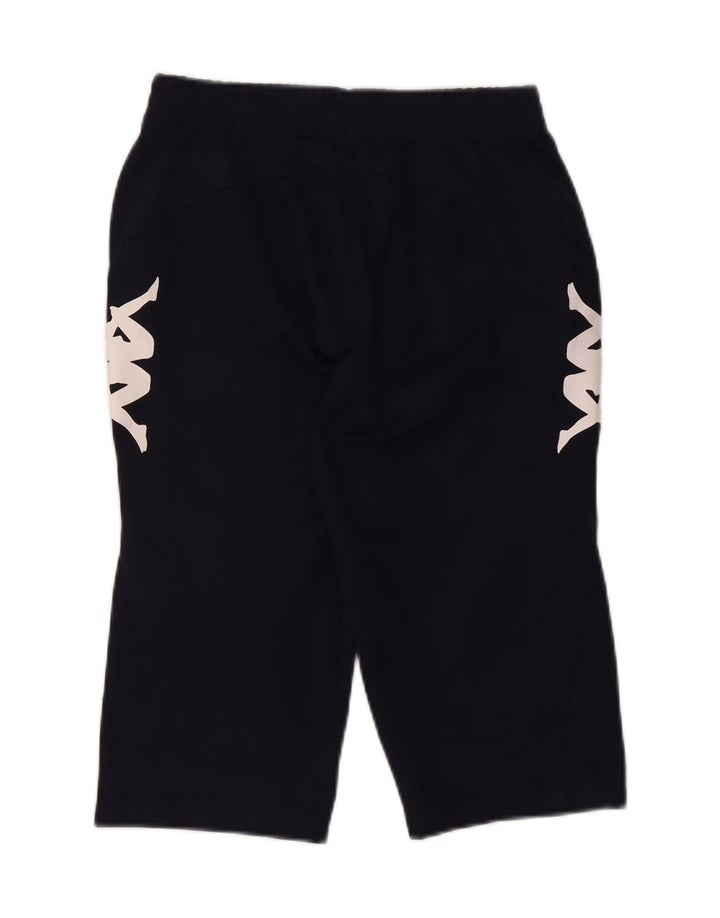 KAPPA Mens Graphic Bermuda Sport Shorts Small Navy Blue Polyester Vintage Kappa and Second-Hand Kappa from Messina Hembry 