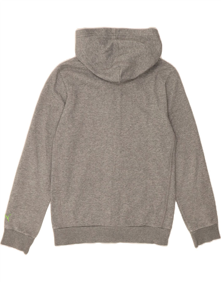 PUMA Boys Graphic Zip Hoodie Sweater 13-14 Years Grey Cotton Vintage Puma and Second-Hand Puma from Messina Hembry 