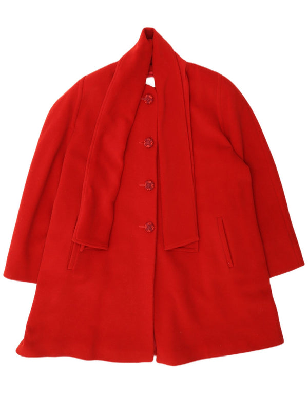 vintage Femme Pardessus IT 47 XL Laine Rouge