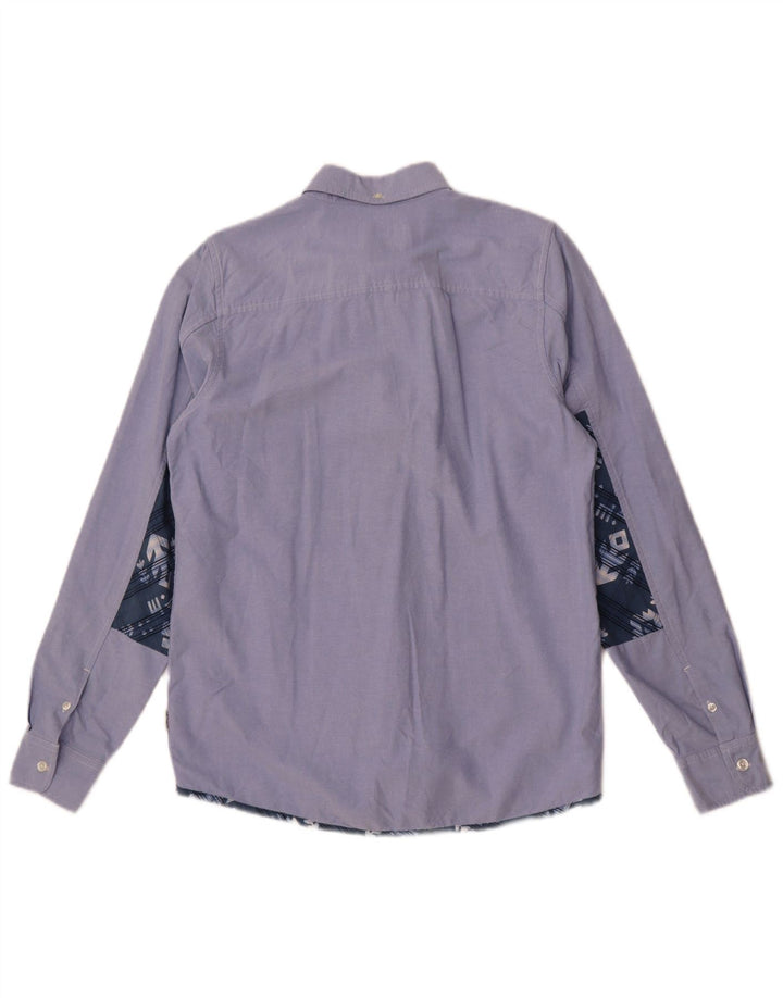 Carhartt Mens Slim Shirt Small Blue Colourblock Cotton