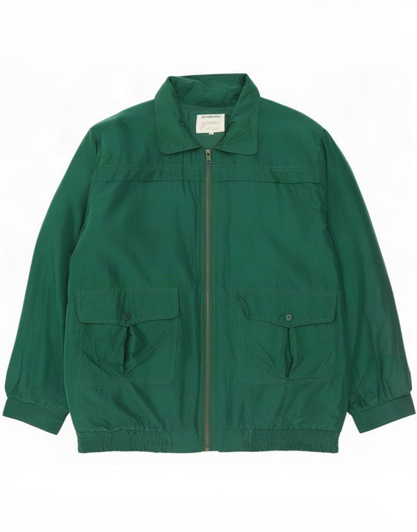 Vintage Bomberjakke til mænd UK 40 Large Green Silk