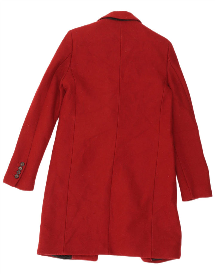ZARA Damen Mantel UK 6 XS Rot Polyester