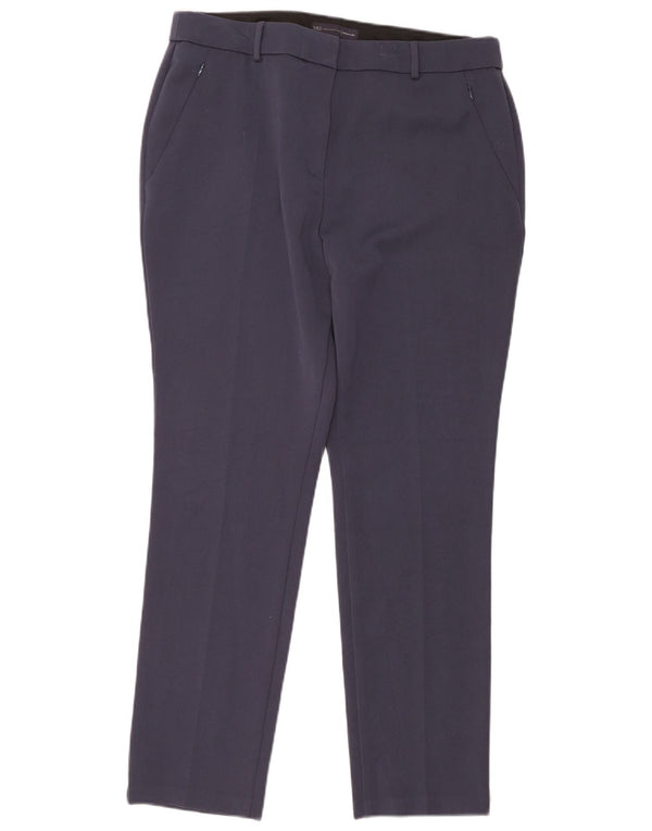 Marks & Spencer Kvinder Højtaljede Casual Bukser UK 16 Large W36 L28 Navy