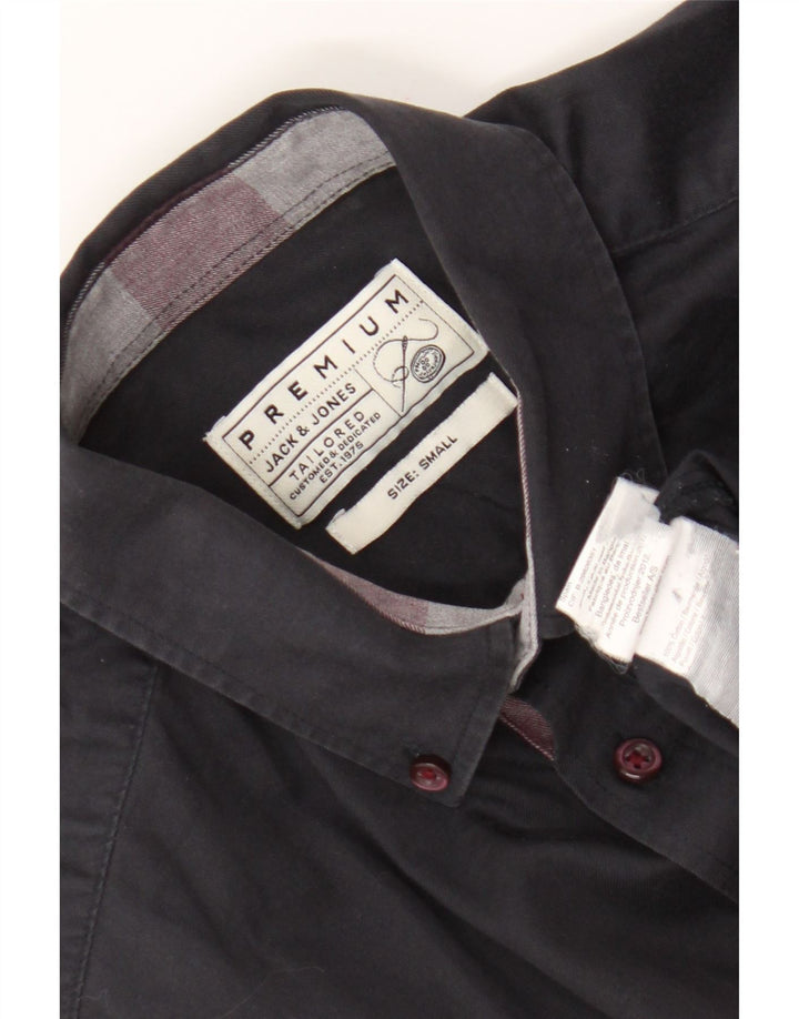 Jack & Jones Mens Shirt Small Navy Blue Cotton