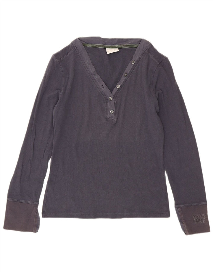 North Sails Womens Top Long Sleeve UK 12 Medium Navy Blue Cotton