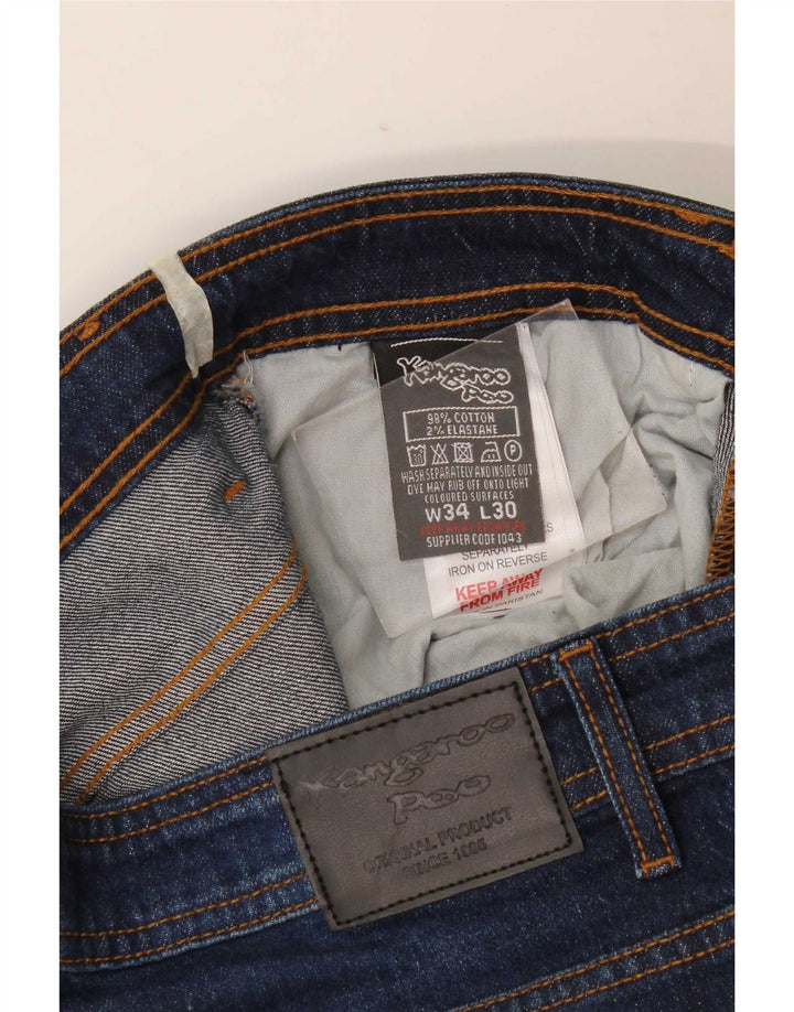 Kangaroo Poo Mens Slim Jeans W34 L30 Navy Blue Cotton