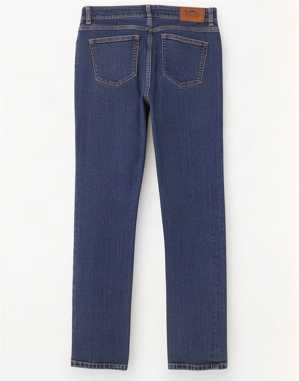 Ralph Lauren Dame Straight Jeans US 4 Small W26 L30 Blue Cotton