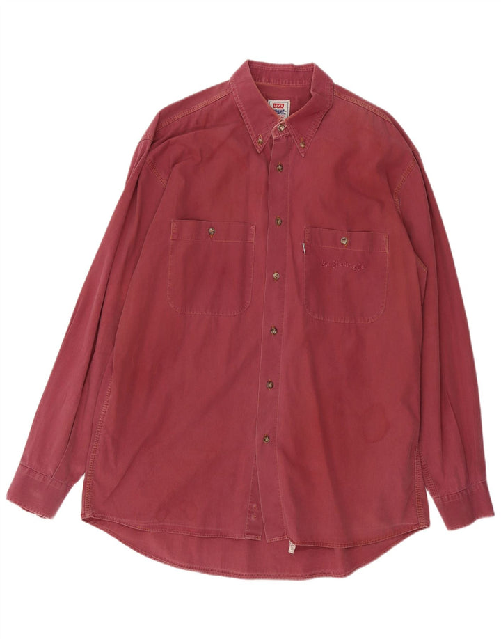 LEVI'S Mens Shirt Medium Maroon Cotton