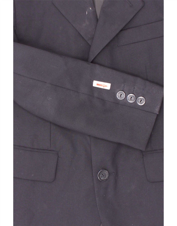 Giacca Blazer a 3 Bottoni Armani Junior Bambino 6-7 Anni in Lana Blu Navy