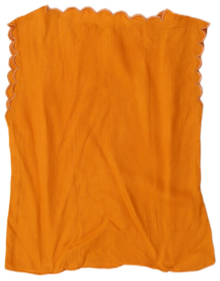 Vintage Womens Sleeveless Blouse Top UK 12 Medium Orange