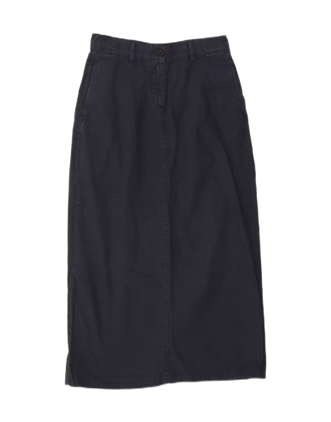 VINTAGE Womens Maxi Skirt Small W27  Navy Blue Cotton Vintage Vintage and Second-Hand Vintage from Messina Hembry 