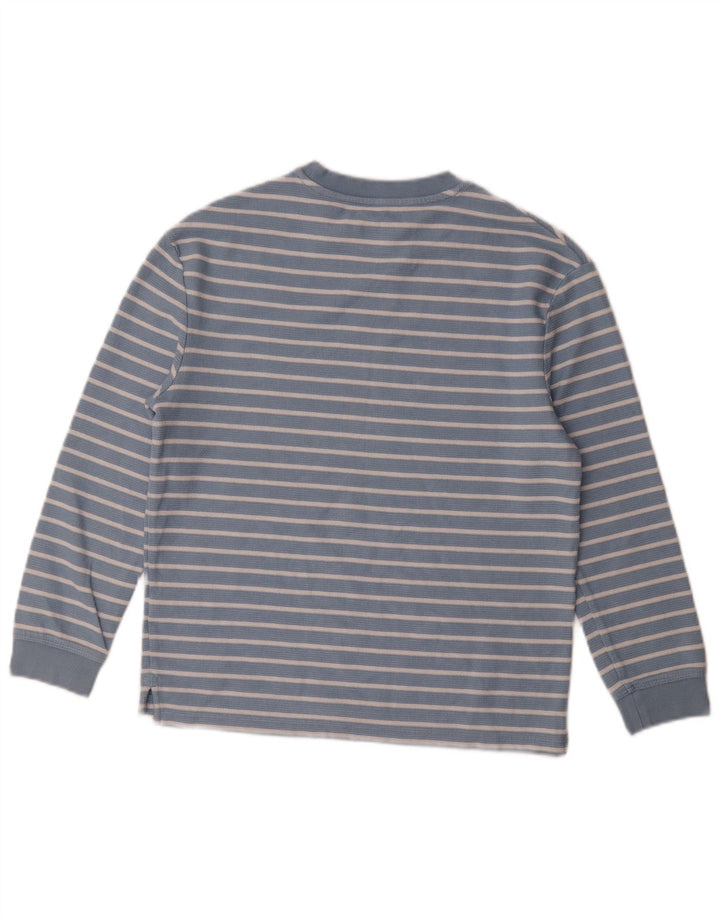 Marks & Spencer Boys Top Long Sleeve 11-12 Years Blue Striped Cotton