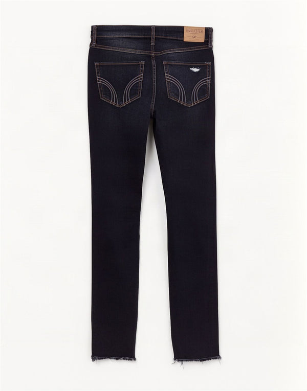 Hollister Dame Distressed Skinny Jeans US 3 XS W26 L30 Navy Blue