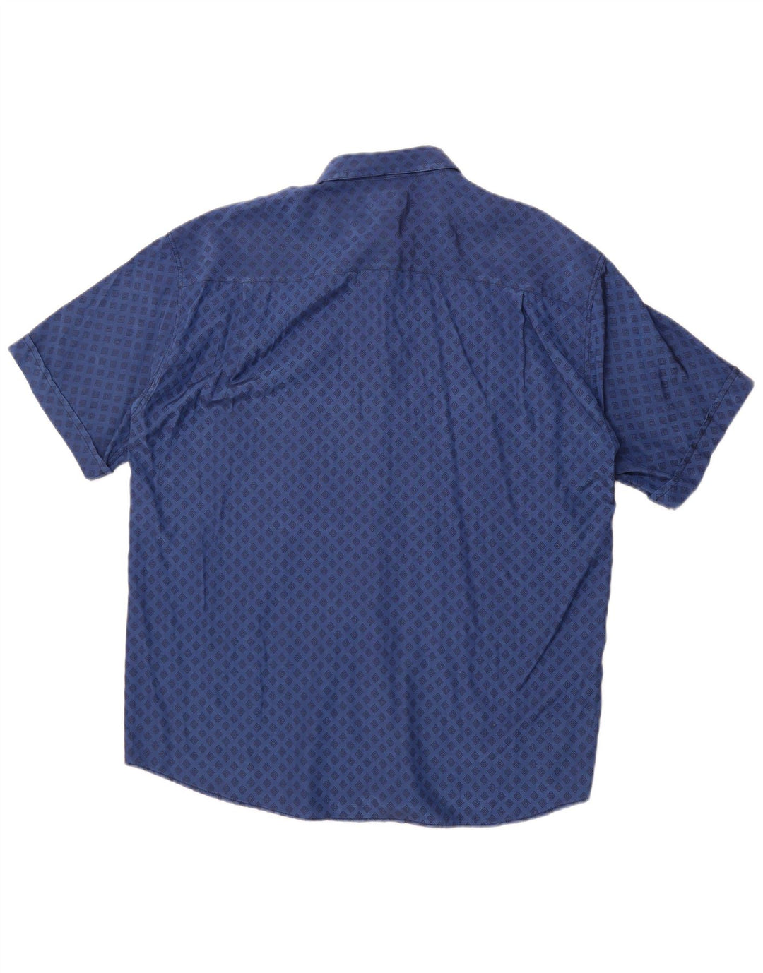 Raybest Mens Short Sleeve Shirt XL Navy Blue Geometric Viscose