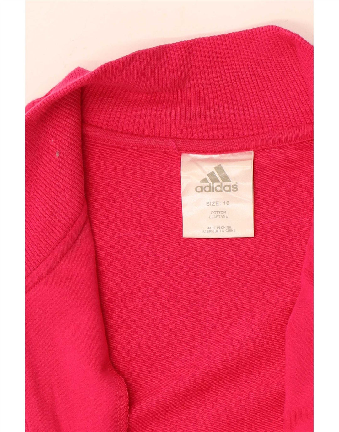 Adidas Womens Tracksuit Top Jacket UK 10 Small Pink Cotton