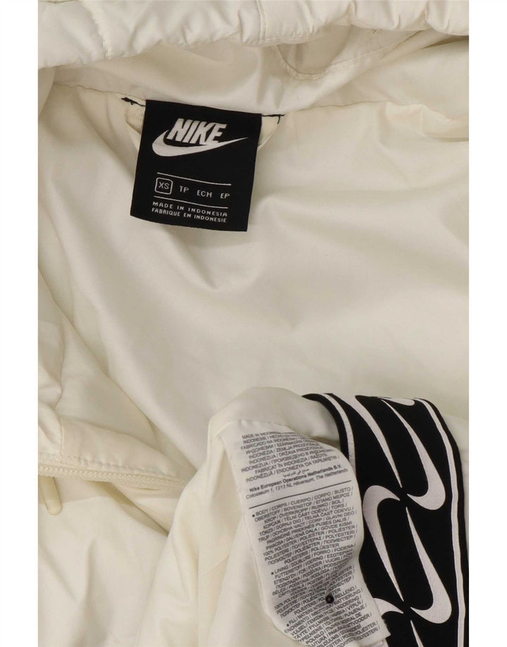 Nike Damen Kapuzenmantel, gepolstert, UK 6, XS, Weiß, Polyester