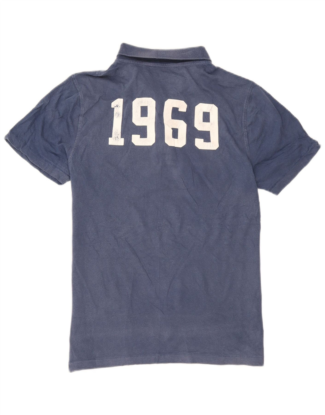 Gap Mens Graphic Polo Shirt Medium Blue Cotton