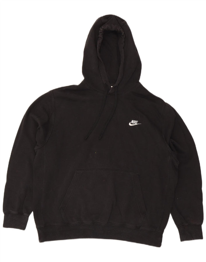 Nike Mens Hoodie Jumper Large Black Cotton